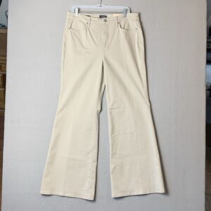 NYDJ Jeans Woman 12 Beige MIA PALAZZO Flare Wide Boot Cut Baggy Hippie Blokecore